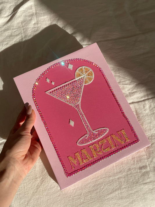 "Martini" Diamond Canvas